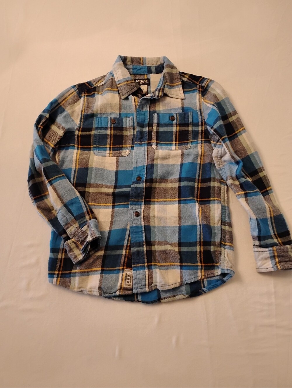 OshKosh Blue Plaid Flannel Shirt - Boys